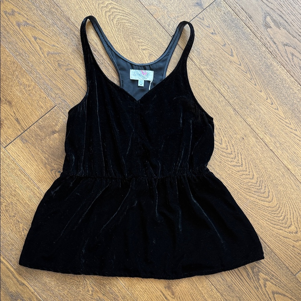 Elegant Black Velvet Women's Top